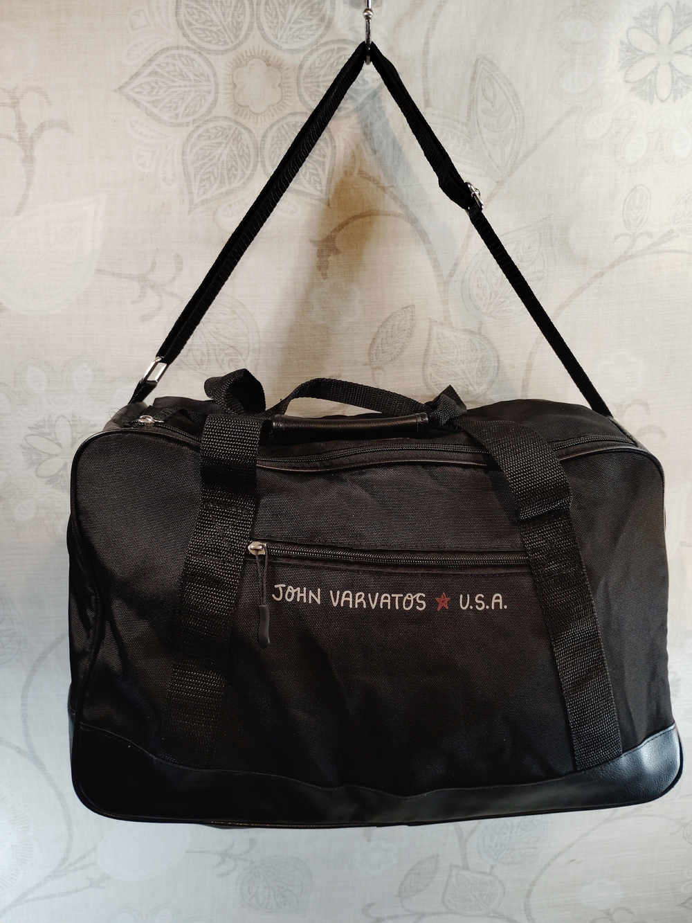 John Varvatos Black Duffel Bag